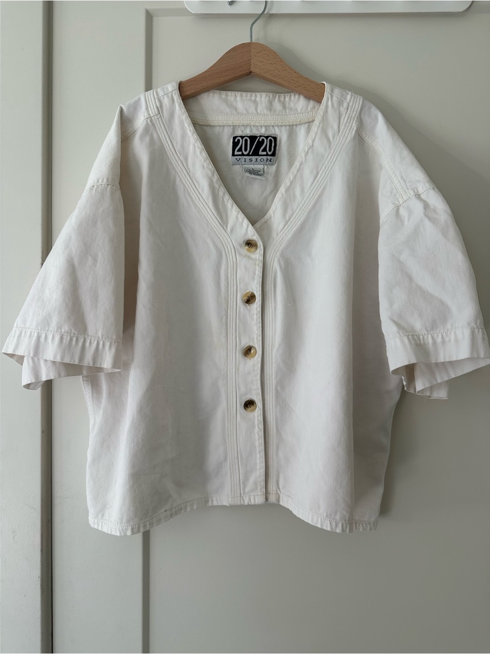 Vintage Baseball Button Up Cotton Canvas Shirt